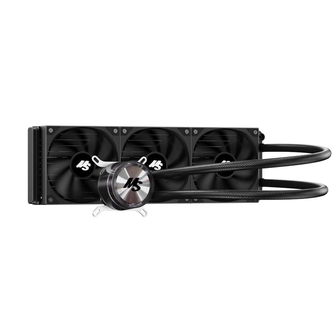 Minorsonic CPU Cooler 360mm Aio, Liquid Cooler CPU Low-Noise AMD AM5/AM4, Refrigeracion Liquida Water Cooling Systems, Intel LGA 1851/1700 PC Water Cooler 3 x 120 mm PWM Fans Black