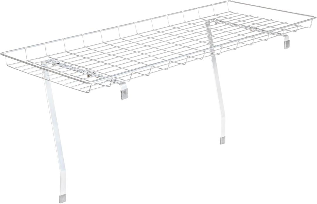 Household Essentials Rear Display Over-The-Washer Storage Shelf to Organize and Store Laundry Room Supplies, Silver, 10 Inches X 26.5 Inches X 5 Inches