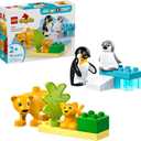LEGO DUPLO Town Wild Animal Families Penguins & Lions Building Toy Playset - Preschool Learning & Educational Animal Toy for Toddlers, Boys and Girls, Ages 2+ - Baby Gift Ideas