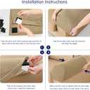 SUBRTEX Stretch Couch Arm Covers Set of 2, Non-Slip Sofa Armrest Slipcovers