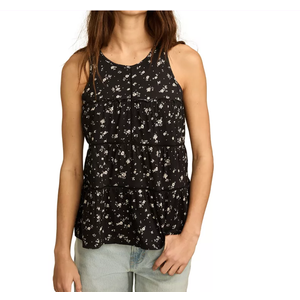 Lucky Brand women's printed high-neck tiered tunic xs