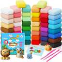 Air Dry Clay Kit 50 Colors with Tools, DIY Magic Modeling Clay for Kids Crafts, Soft and Non-Sticky, Birthday Christmas Gift for Boys Girls Teens (50 Colors)