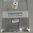 sancua Round Tablecloth - 60 Inch - Water Resistant Spill Proof Washable Polyester Table Cloth Decorative Fabric Table Cover for Dining, Buffet Parties and Camping, Light Grey(Fits 20-48 Inch Tables)