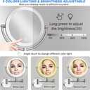 Magnifying Makeup Mirror Wall Mounted with Light, 1X/10X, Hardwired