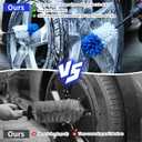 Wheel Brush, Soft Drill Wheel Cleaner Brush, Drill Brush for Car Wheel, No Scratches Highly Dense and Durable Car Wheel Brush Rim Tire Car Cleaning Brush for Wheels, Rims, Engines, Exhaust