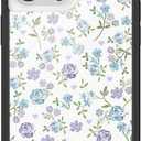 Wildflower Cases - Compatible with iPhone 15 Pro Max | Protective Black Bumper, 6.5ft Drop Test Certified, Women Owned Small Business | Aesthetic Coquette Trendy Flower | Lilac & Blue Floral