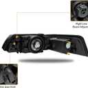 AS for 1999-2004 Ford Mustang with Black Housing Clear Reflector Clear Lens Driver and Passenger Side Headlight Assembly Replacement