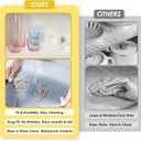 Shelf Liners for Kitchen Cabinets and Drawers, Non-Adhesive and Anti-Slip, Waterproof and Easy to Clean, Durable EVA Cabinet Mat for Refrigerator, Cupboard, Table (White, 11.8" W x 196.8" L)