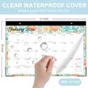 2 x Lbylyhxc 2026 Desk Calendar, 18-Month Calendar Runs from Jan. 2026 to Jun. 2027, Large 17" x 12" Desktop/Wall Monthly Calendar for Home, School or Office (Watercolor Flowers Desk Calendar)