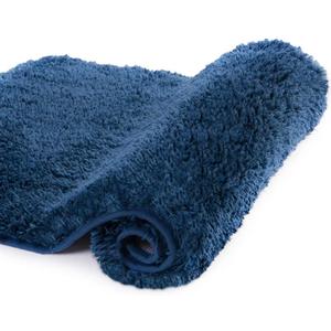 Walensee Non Slip Bath Mat (16 x 24, Navy) - Soft Microfiber Shaggy, Water Absorbent, Machine Washable, Thick Plush Shower Rug