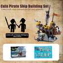 Tiny Pirate Ship Building Set, 154 PCS Mini Sailboat Model, Easy-to-Build Construction Toy for Kids Age 6+, Creative Gift for Pirate Ship Fans (Compatible with Major Brand Bricks)