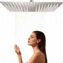 16 Inch Oversized Rain Shower Head Brushed Nickel, Ultra-Thin 304 Stainless Steel, High Pressure, Ceiling Mount, Spa-Style Full Coverage for Large Bathrooms