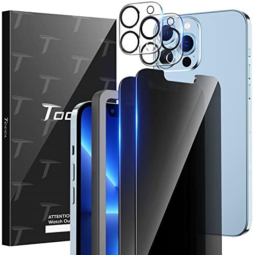 TOCOL 2 Pack for iPhone 13 Pro Max,2 Pack Privacy Tempered Glass Screen Protector