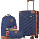 Cosbarn Carry On Luggage 22x14x9 Airline Approved, Hardside 20 Inch Carry on Suitcases with Wheels, Hard Shell ABS Lightweight Carry on Luggage Set, Travel Suitcase Set with TSA Lock, DarkBlue