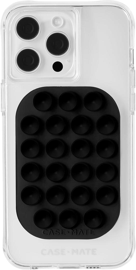 Case-Mate Adhesive Suction Cup Phone Mount - Hands-Free and Anti-Slip Sticky Grip - Strong 3M Adhesive - Content Creator Essential - Compatible with iPhone, Android, and Phone Cases - Black