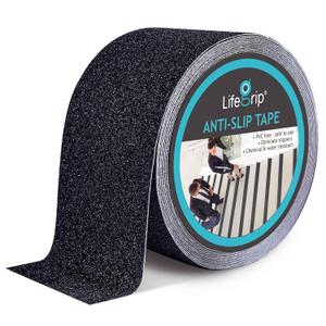 Lifegrip Anti Slip Tape, 3 Inch x 25 Foot Non-Slip Traction Grip Tape for Stairs, Waterproof Stair Treads Grip Non Slip, Non Skid Tape for Steps, Outdoor Black Grip Tape (3" X 25')
