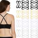 3Pack 20 Pcs Bra Strap Clips, Bra Strap Holders for Slipping Flower Straps, Cross Back Straps Hooks Accessories for Make Racerback Conceal and Cleavage Control