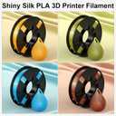 ENTINA 4 Colors Silk Shiny 3D Printer Filament Bundle, PLA Filament 1.75 mm for 3D Printers, Dimensional Accuracy +/- 0.02 mm, 200g x 4 Spools Set