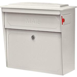 Mail Boss 7173 Townhouse Locking Security Wall Mount Mailbox, Cream White