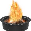 Outdoor Smokeless Fire Pit Ring Liner 32-Inch Outer/28-Inch Inner Diameter, Heavy Duty Solid Metal Steel Round Firepit Rim Insert for Outside DIY Campfire Ring Above or In-Ground, Black
