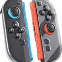 FUNDIARY Replacement for Nintendo Switch 2 Controller, Switch Wireless Controllers Compatible with Switch 2, Anti-Slip Soft TPU Protective Cover with 2 Thumb Caps, Clear