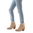 mysoft Women's Ankle Boots V Cut Side Elastic Panel Stacked Chunky Heel Booties with Side Zipper, Size 8.5