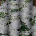 BLOSMON 6 Pcs Fake Flower Centerpieces for Wedding Decor, Large, White, Diam 15.7"