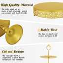 Fivenl 8 Pcs Cake Stand Gold Metal Dessert Table Display Set, 3-Tier Cupcake Stand, Cake Display Tower and Cookie Tray Rack Serving Tray for Birthday Party, Weddings, Baby Shower (Gold)