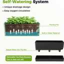 2 x Self Watering Pots for Indoor Plants 17 Inches Window Boxes Planters Rectangular Flower Pots Rectangle Herb Pots Large Plant Pots with Drainage Holes and Saucers Windowsill Planter (2, Black)