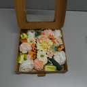 Artificial Flowers Combo, Fake Flowers for DIY Tables, Centerpieces, Baby Shower, Bridal Shower, Wedding Bouquet Arrangements, Party Candle Holder, Cake Decor Flower Home Decorations (Warm Orange White)