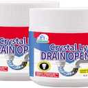 BELL BIRDCrystal Lye Drain Opener,Lye Sodium Hydroxide,Unclogs Bathroom and Kitchen Sinks,Drains,Shower Pipes (2PSC)