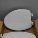 Mayfair Linden Slow Close Toilet Seat, Non Slip Heavy Duty Wood, Easy Install, Made in USA, Elongated, White, 2 Pack