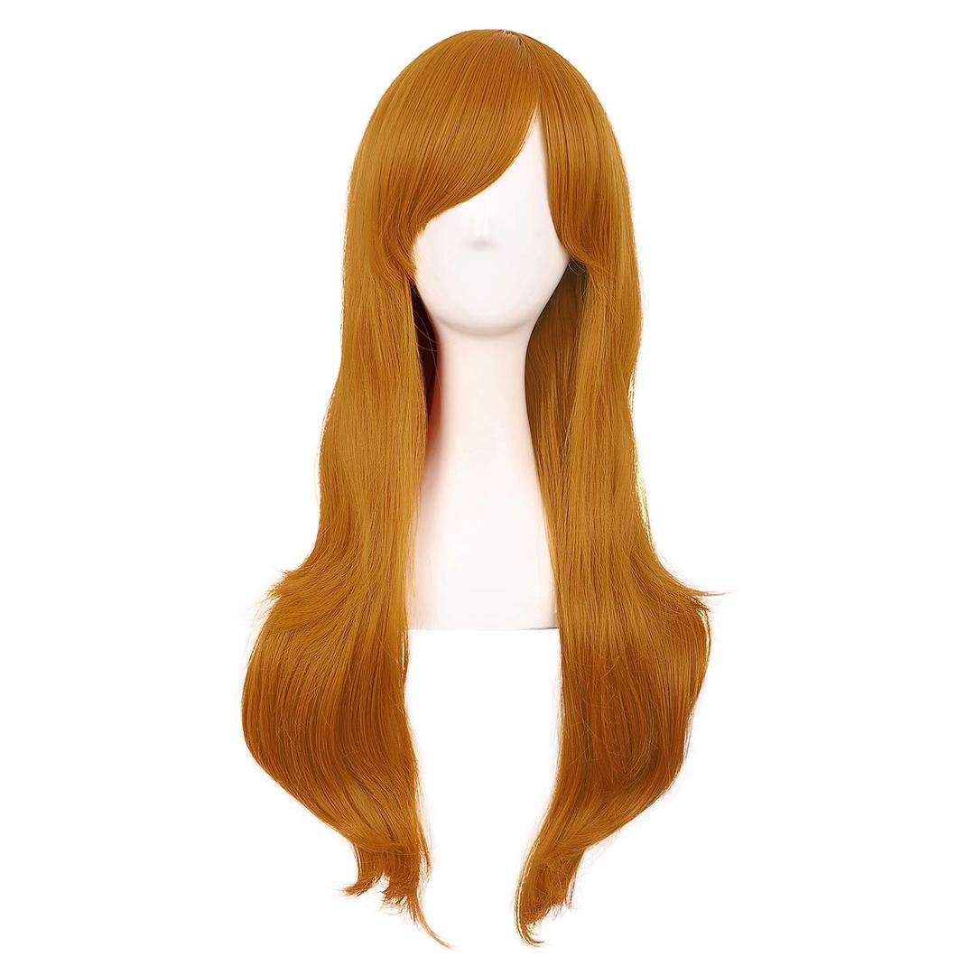 MapofBeauty 28 Inch/70cm Women Side Bangs Long Curly Hair Cosplay Wig (Orange) MapofBeauty 28 Inch/70cm Women Side Bangs Long Curly Hair Cosplay Wig (Orange)