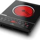 Karinear Portable Electric Cooktop, Electric Stove Single Burner Ceramic Cooktop with Touch Control, Child Safety Lock, Timer, Residual Heat Indicator, Overheat Protection, 1800W 110V Infrared Burner