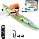 Remote Control Boat for Kids 6-12: Rc Speedboat Toy with Led Lights - Smart Water Sensor Auto On/Off, Dual Modes 2.4ghz Remote Boat for Pool Lake Bath Fun - Gift for Kids Ages 6-12+Green