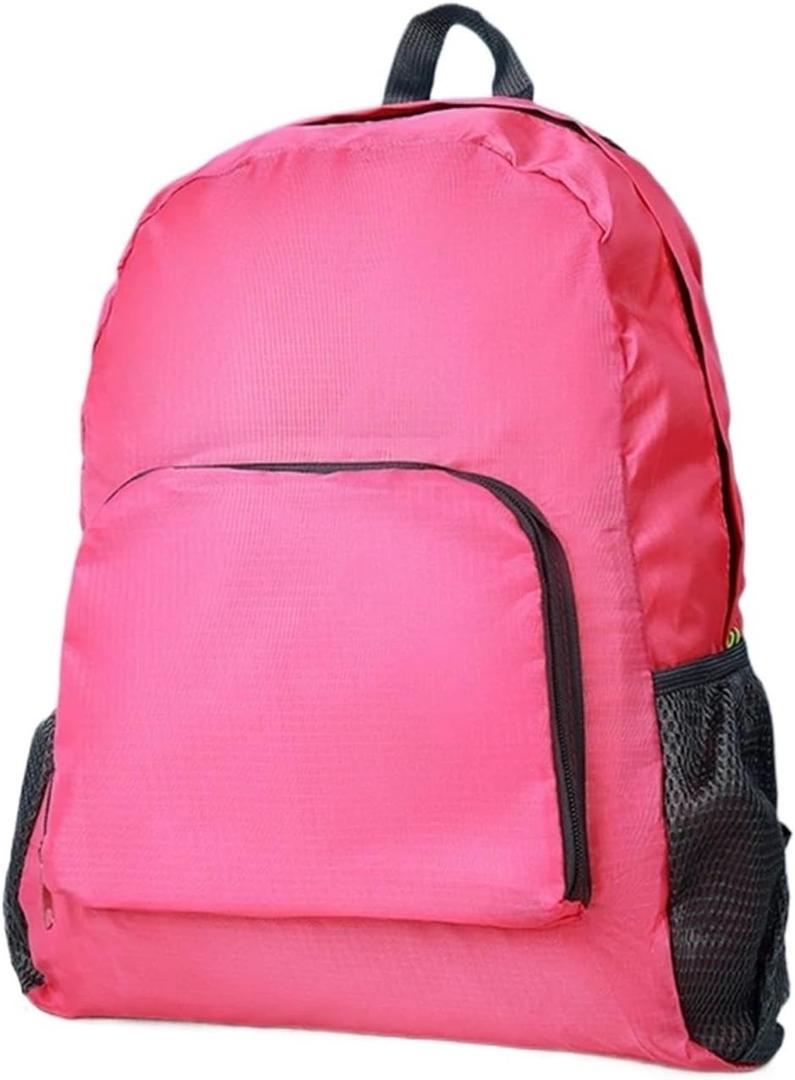 Multifunctional Backpack Outdoor Leisure Backpack Large Capacity Lightweight Waterproof Folding Travel Schoolbag, Pink 