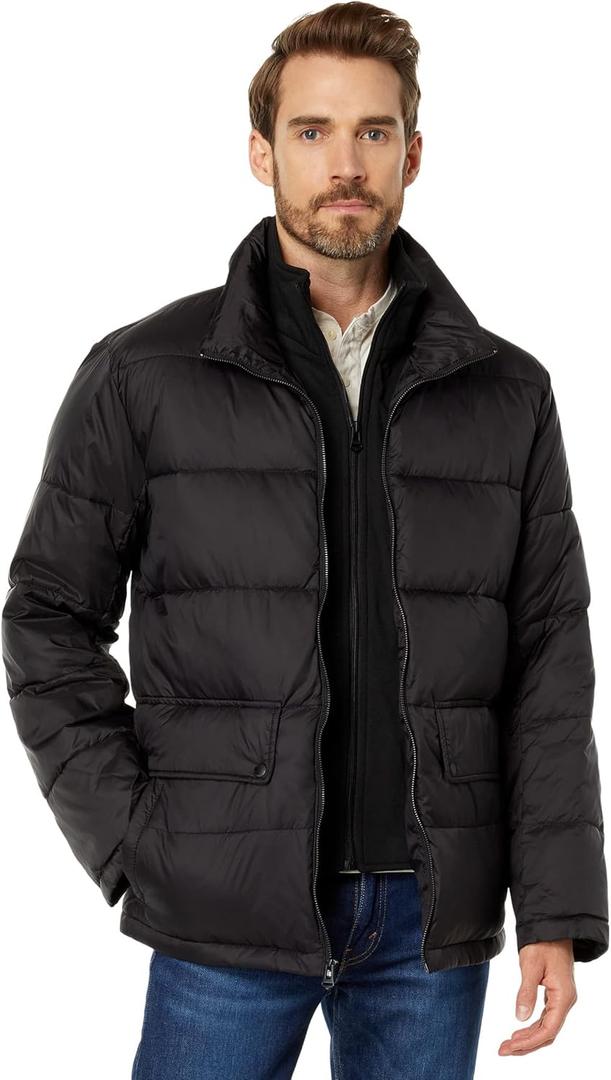 Cole Haan MENS Puffer Jacket With Bib (XX-Large, Black)