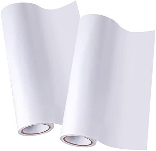 Outus Adhesive Sheet Double Sided Iron-on Patch 8 Inch x 13 ft Adhesive Fabric Patch for Badge Peel and Stick Pants, Backpack, Clothes, Curtains(2 Roll)