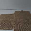 MIULEE Set of 2 Waffle Bathroom Rugs, Boho Bath Rugs Non Slip Washable, Super Absorbent Bath Mats, Ultra Soft Rubber Backed Shower Mats for Bathroom Floor, Tub and Shower, Brown, 18x30 Inch 19×48 Inch
