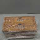 PACKGILO Wooden Storage Box Rustic Desktop Organizer with 2 Drawers Office Desk Accessories Shelf Small Craft Storage Containers Apothecary Cabinet and Chest Jewelry Holder for women(BROWN)