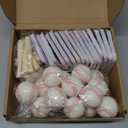 Soulchen 16 Sets Baseball Mini Bats Foam Balls Kit 3" Unfinished Wood Ball Bats 1.6" Foam Baseballs with Bags Watercolor Pigment Small Sports Party Favors for DIY Craft Dollhouse Accessories Decor