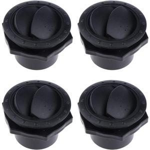 4Pcs Dashboard Air Conditioning Deflector Outlet Side Roof Vent - Mount Round Louvered Dash Vent Exhaust Grille for Car RV Boats Yacht - Black