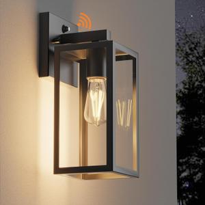 Dusk to Dawn Porch Outdoor Light, Wall Light Fixtures Waterproof Exterior Wall Sconce Light Fixture with E26 Base for Patio Entryway Hallway (Bulb not Included)