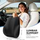BEBAS Lumbar Support Pillow for Car, Memory Foam Back Cushion for Driving, Ergonomic Lumbar Pillow for Pain Relief, Comfort Lower Back Support for Office Chairs, Car Seat, Wheelchair -Black