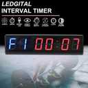 Large Interval Gym Clock for Workouts Size 20x4.7in. Operated by Remote Control