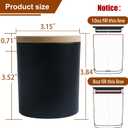 CONNOO 12 Pack 10 OZ Matte Black Glass Candle Jars for Making Candles with Airtight Bamboo Lids Nice Sticky Warning Labels for Candle Making Empty Container Bulk - Dishwasher Safe