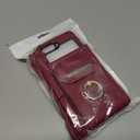 for Samsung Galaxy Z Flip 6 Case, Flip 6 Phone Case with Card Holder and 360 Ring Stand, PU Leather Wallet Case with Crossbody and Wrist Strap, Wine Red