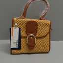 boshiho Retro Straw Woven Handbag Womens Small Cross Body Bag Shoulder Messenger Satchel, Brown
