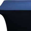LZY Spandex Table Covers 6 Feet, Stretch/Fitted Table Covers for 6 Feet Folding Table, Rectangular Spandex Table Cloths for Wedding Party or Event (6FT-2PCS, Navy)