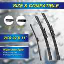 5 PLUS® Silicone Windshield Wipers Replacement for 2011-2024 Ford Explorer Wiper Blades(Set of 3),Automotive Replacement Windshield Wiper Blades For My Car-26"/22"/11"